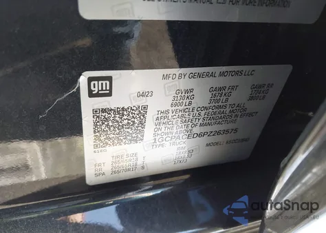 2023 Chevrolet Silverado C1500 Lt z USA, uszkodzony, nr VIN 1GCPACED6PZ263575